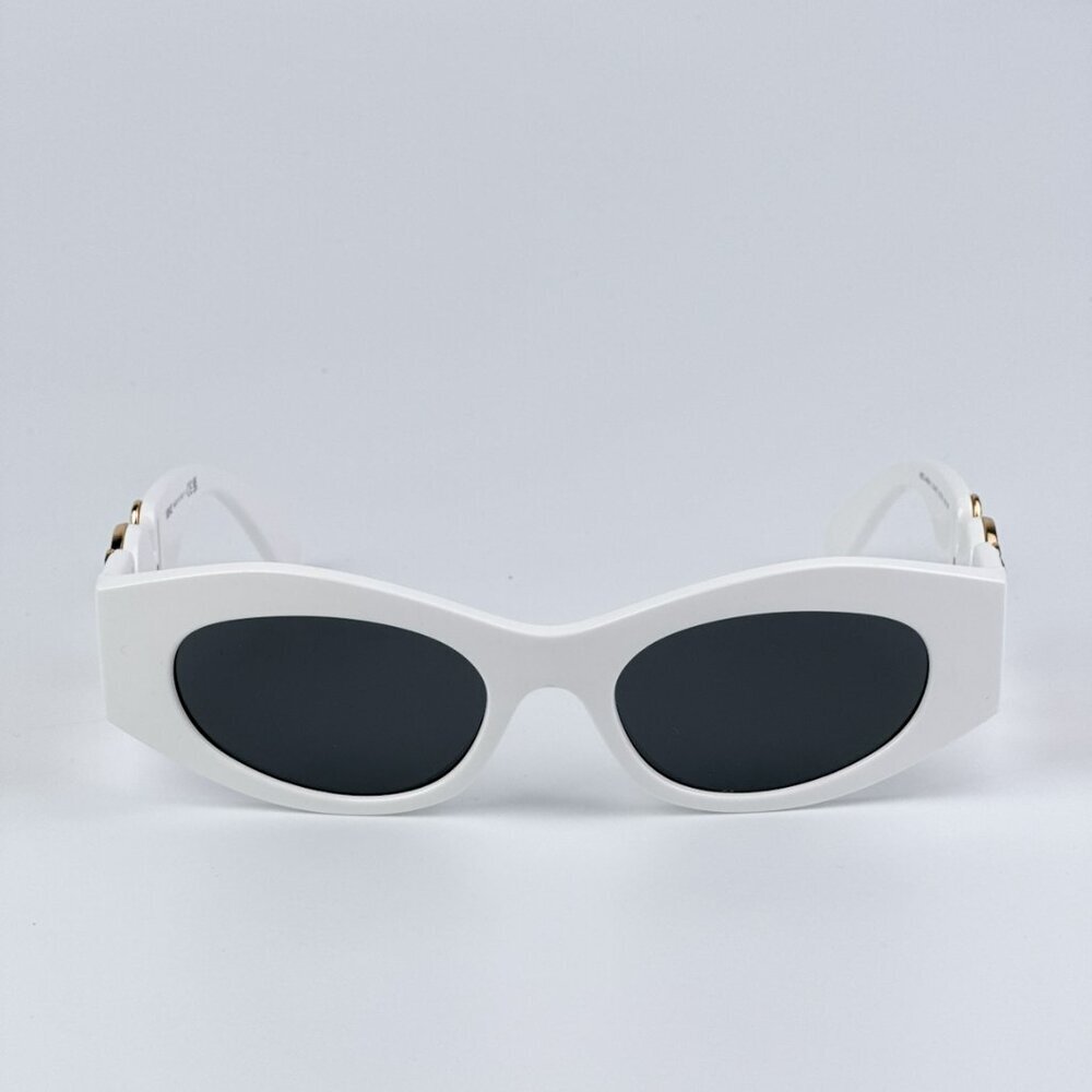 Versace VE4480U 314/87 BRAND NEW Sunglasses White Dark Grey Oval Unisex
